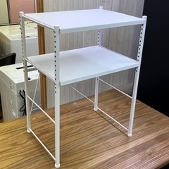 激安販売!! 伸縮 キッチンラック レオール 2段タイプ キッチン棚 エア・リゾーム の画像