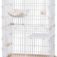【未使用品プチ難あり品】アイリスオーヤマ 2段ウッディキャットゲージ ペット用品 小動物