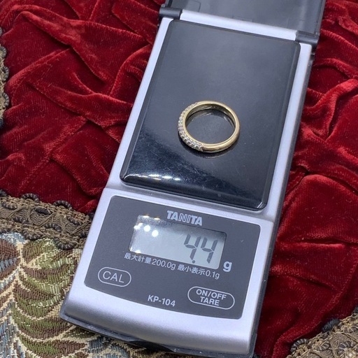 パヴェダイヤ　ハーフエタニティ　リング　4.4g K18 約11.5号