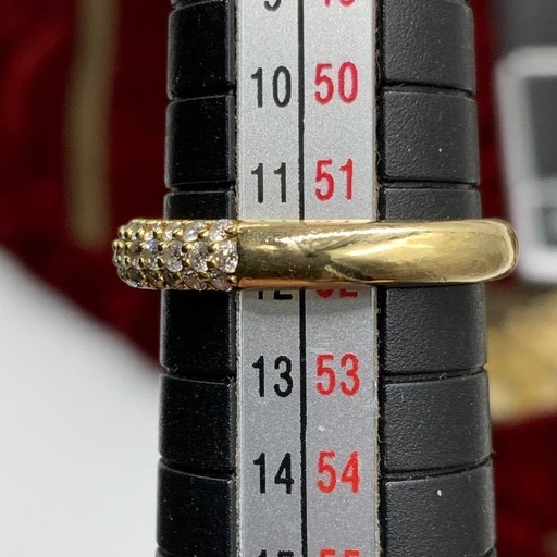 パヴェダイヤ　ハーフエタニティ　リング　4.4g K18 約11.5号