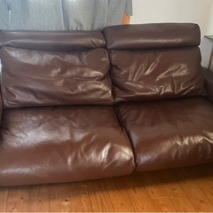無印良品　革張りソファ　2.5シーター