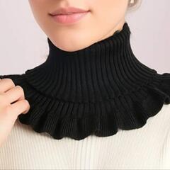 ニットスカーフ ブラックの画像