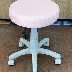 ピンク　回転イス　丸椅子　高さ調節可能　作業イス　直径30cm 高さ40cmから51cmまで調節の画像