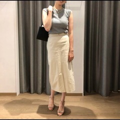 PLST シルクネップノースリーブリブ セーターの画像