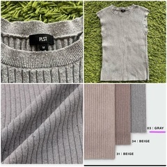 PLST シルクネップノースリーブリブ セーターの画像