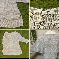 🌸500円商品✖️3点で1000円 に❣️ UNIQLO  サマーニット　プルオーバー　クルーネックセーターの画像