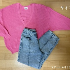 ＊美品＊ピンク セーター レトロ 薄手