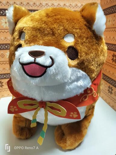 新品2品種　忠犬もちしば10周年　BIGぬいぐるみ\u0026しゃもじ付き食器セット
