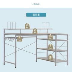 【取引中】広々天板＆豊富な収納 パソコンデスクの画像