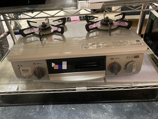 ☆中古￥7,800！【おすすめ商品！】Rinnai　2口ガスコンロ　家電　2019年製　KG34NBER型　【BL119】