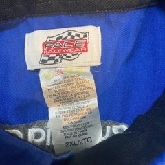 PACE RACEWEAR レーシングシャツ半袖2XL ブルー　企業　ワッペンの画像