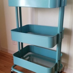 イケア 3段ワゴン　IKEA  ターコイズの画像