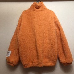 【ボア　ブルゾン】ボアコート/オレンジ/韓国系ファッションの画像