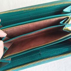 傳濱野 ミーティアウォレット 長財布 グリーン 美品の画像