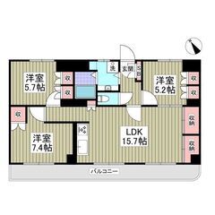 💕初月賃料なし・敷金なし・礼金なし・仲介手数料なし💕ファミリータイプ３LDK、２階のお部屋⭐️駐車場あり🚗の画像