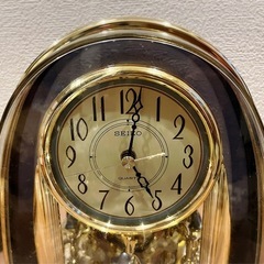 動作確認済】SEIKO QUARTZ クオーツクロック 回転飾りつき