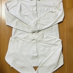 長袖　女児白スクールポロシャツ　2枚セット　150cmの画像