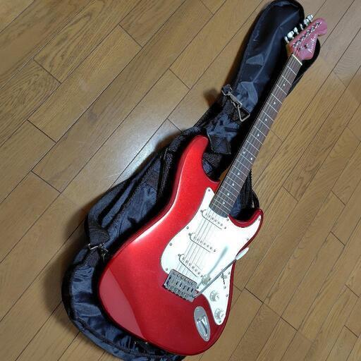エレキギター　レッド　美品　ケース付き