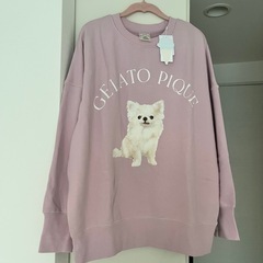 【sold】新品　ジェラートピケ　gelato piqu チワワ　トレーナー　ピンク　3dogs collectionの画像