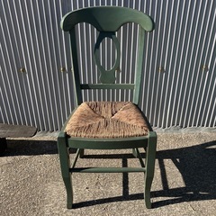 ヴィンテージ グリーンペイント ペーパーコードハイチェア チェア...