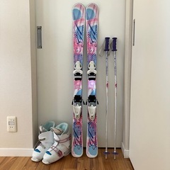 キッズ スキー板118cm＆ビンディング＆ストック＆スキーブーツセット