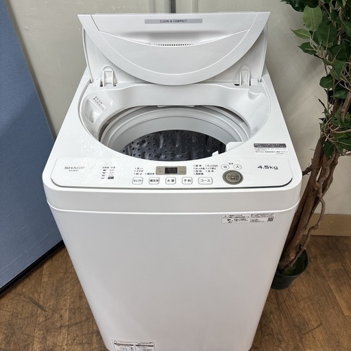 I454 ? 2022年製の高年式♪ SHARP 洗濯機 （4.5㎏） ⭐ 動作確認済 ⭐ クリーニング済