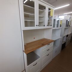 【C622】食器棚  ホワイト  ※引き出し3段目汚れ有り