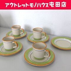 ASAKE コーヒーカップ＆ソーサー4客+ソーサー1枚 STON...