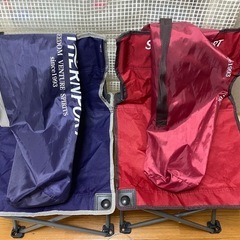 【折り畳みチェアー2個セット】赤、紺の画像