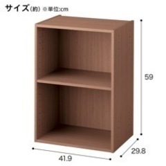 【12/28までご希望なければ12/29に処分します】ニトリ 収納 カラーボックス カラボ レギュラー2段 ミドルブラウンの画像
