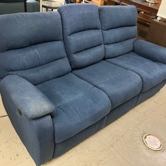 O2412-809 3人掛け電動リクライニングソファ ネイビー ...