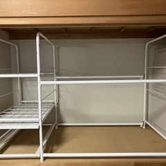 押し入れラック　伸縮式　引き出し付きの画像