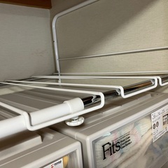 押し入れラック　伸縮式　引き出し付きの画像