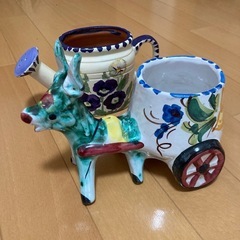イタリア　陶器　花器