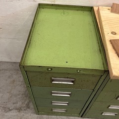 【ビンテージ❣️サカエ キャビネット3個セット🍋‍🟩】ツールボックス　スチール製　工具棚　昭和レトロ 家具 収納家具 キャビネットの画像