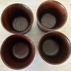未使用　木製カップ　4個セットの画像