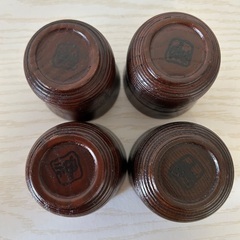 未使用　木製カップ　4個セットの画像
