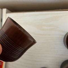 未使用　木製カップ　4個セットの画像