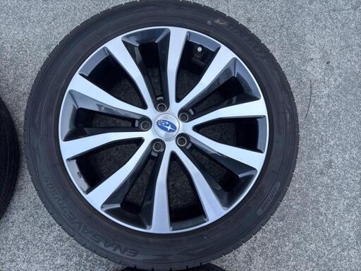 タ4 エクシーガ YAM 純正 17インチホイール まぁまぁキレイ ダンロップ 215/50R17 22年 バリ山付き