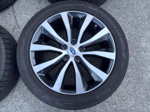 タ4 エクシーガ YAM 純正 17インチホイール まぁまぁキレイ ダンロップ 215/50R17 22年 バリ山付き