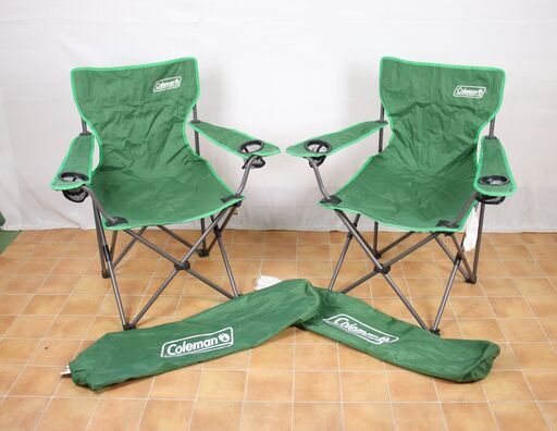 Coleman コールマン アームチェア グリーン 2脚セット 折りたたみ キャンプ アウトドア 耐荷重80kg JG_MJX_B1217-J002