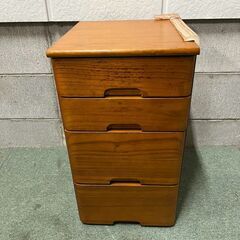 木製 4段 ミニチェスト 小物収納 衣服 幅30cm×奥行35c...