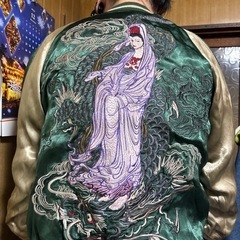 竜頭観音菩薩スカジャン3Lの画像
