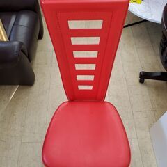 【4脚在庫あり】 ① IDC 大塚家具 ダイニングチェア ハイバックチェア デザインチェア アームレス 赤 レッド■横幅44㎝×奥行42cm×高さ101cm■近隣配送無料 買取帝国 朝霞店の画像