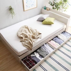 ニトリ棚・コンセント付きチェストベッドフレーム(D DBR)の画像