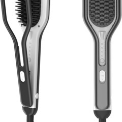  ヒートブラシ 幅広 ストレートヘアアイロン ブラシアイロン 4...