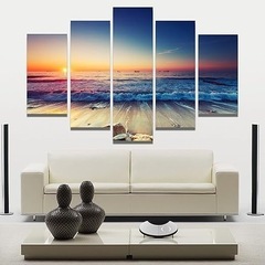 モダンアートパネル 壁画 海 景色 夜明け