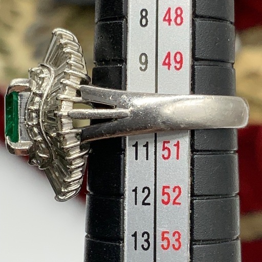 エメラルド　ダイヤモンド　リング　pt900 10.9g