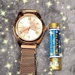 【中古動作良好品】CASIO Edifice レディース 金ベルト 防水の画像