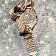 【中古動作良好品】CASIO Edifice レディース 金ベルト 防水の画像
